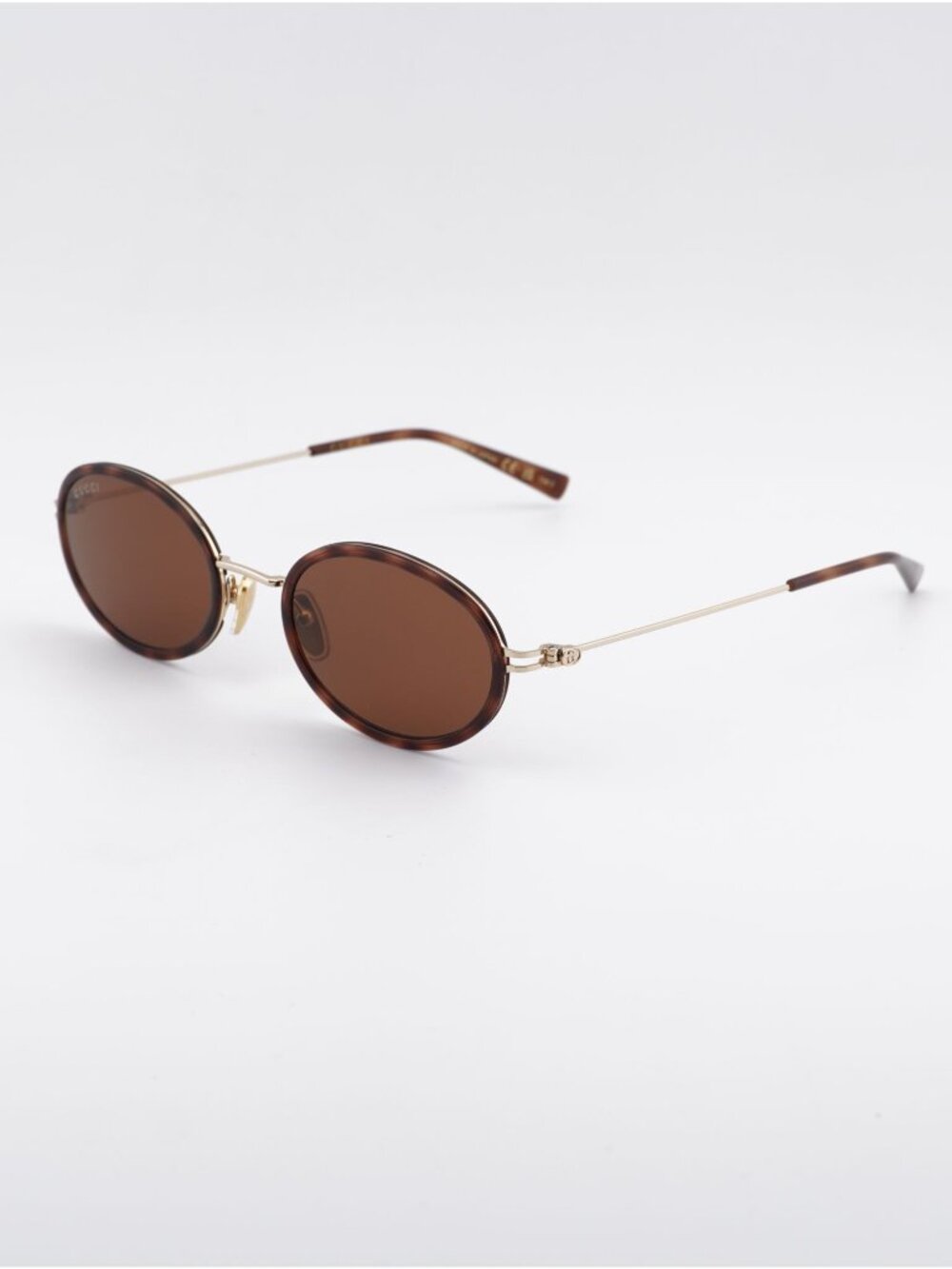 Gucci GG1980S 002 Sunglasses Havana/Gold Oval Frame, Brown